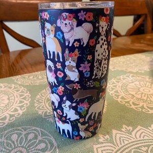 Clementine Dog Print Drink Tumbler